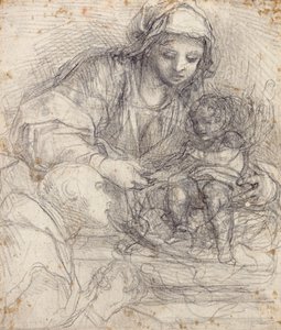 De Madonna en Kind met een Kartuizer Monnik door Alessandro Tiarini