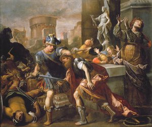 De brand van Troje door Alessandro Tiarini