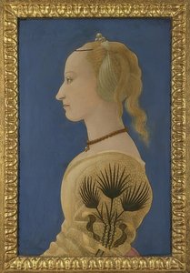 Portret van een dame door Alesso Baldovinetti