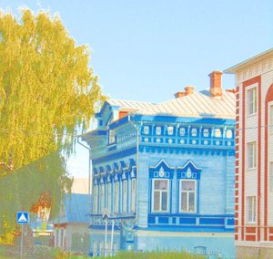In het kleine stadje
