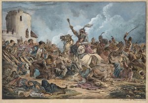 Slag tussen de Georgiërs en bergstammen door Alexander Orlowski