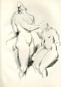 Duits: Figurliche Kompositio Figurliche Komposition (Figuratieve compositie), uit Genius, Zeitschrift für werdende und alte Kunst door Alexander Archipenko