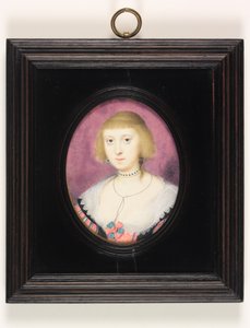 Lady Katherine Manners, Hertogin van Buckingham (aquarel op perkament)