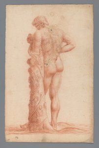 Studie naar beeld van staande man met kind door Alexander Cranendoncq
