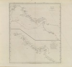 Plannen van havens, Dalrymple, Alexander gepubliceerd in 1791 ID-nummer 41167-2001 Een kaart van een deel van de Perzische Golf, gedeeltelijk gecorrigeerd door luitenant Edward Harvey 1778 door Alexander Dalrymple