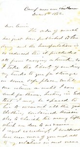 Brief ondertekend A.E. Steen, kamp nabij Van Buren, aan zijn nicht mevrouw Mary Walker, Van Buren, Ark., 1 december 1862 door Alexander Early Steen