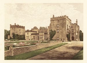 Muncaster Castle, Cumbria, Engeland, 1880 (gravure) door Alexander Francis (after) Lydon