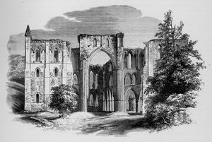 Koor, vanuit het noorden, Rievaulx Abbey door Alexander Francis Lydon