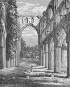 Koor, kijkend naar het noorden, Rievaulx Abbey