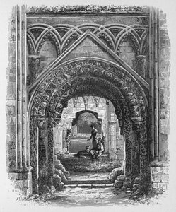 Deur in de St. Jozefskapel, Glastonbury Abbey door Alexander Francis Lydon