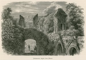 Glastonbury Abbey, interieur, vanuit het westen door Alexander Francis Lydon