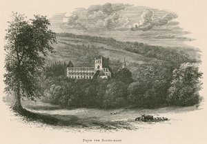 Jedburgh Abbey, vanuit het zuidoosten door Alexander Francis Lydon