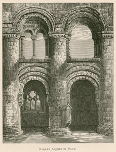 Jedburgh Abbey, Normandische bogen in het schip