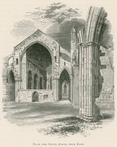 Melrose Abbey, schip en zuidelijke zijbeuk, vanuit het oosten door Alexander Francis Lydon
