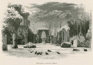 Netley Abbey, interieur, kijkend naar het westen