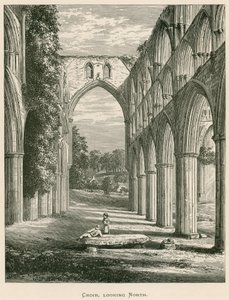 Rievaulx Abbey, koor, kijkend naar het noorden door Alexander Francis Lydon