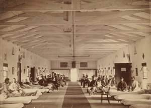 Armory Square Hospital, interieur van Ward K, ca. 1863 door Alexander Gardner.