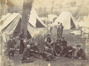 Groep bij het hoofdkwartier van het leger van de Potomac, Antietam, oktober 1862 door Alexander Gardner