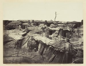 Kwartieren van mannen in Fort Sedgwick, mei 1865