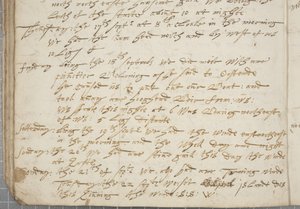 Journal van Alexander Gillespie, detail, 1674