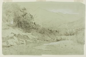 Rivierstroom met Bergen in de Verte door Alexander Helwig Wyant