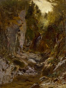 De Flume, Opalescent River, Adirondacks, ca. 1875 door Alexander Helwig Wyant