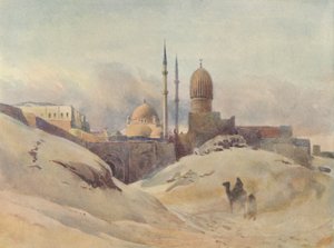 De Citadel, Caïro, in een zandstorm, ca. 1880