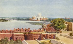 De Taj vanaf het Fort, Agra