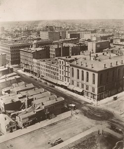 Uitzicht noordwest vanaf de koepel van het gerechtsgebouw in Chicago, 1858 door Alexander Hesler
