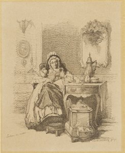 Lezende oude dame