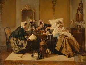 De zieke vrouw, 1866 door Alexander Hugo Bakker Korff