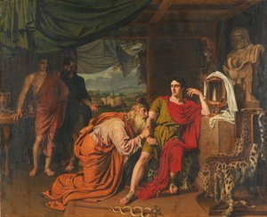 Russisch: "Priam vraagt Achilles om Hectors lichaam " Priam vraagt Achilles om Hectors lichaam terug te geven door Alexander Ivanov