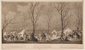 Bivak van de Kozakken op de Avenue des Champs-Elysées in Parijs in maart 1814, 1814