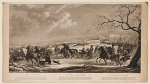 Race van sleeën bij Krasny Kabachok Kleine Rode Herberg, 1814 door Alexander Ivanovich Sauerweid