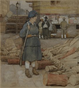 Een militievrouw, 1920 door Alexander Ivanovich Vakhrameyev