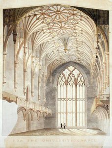 Interieur van de kapel van de Universiteit van New York door Alexander Jackson (attr. to) Davis