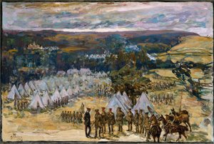 Veldmaarschalk Lord Kitchener inspecteert het 10e Bataljon, York en Lancaster Regiment in Halton, 1914