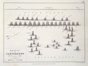 Plan van de Slag bij Camperdown, 11 oktober 1797, c.1830s