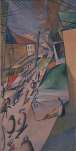 Tram, 1914 door Alexander Bogomazov