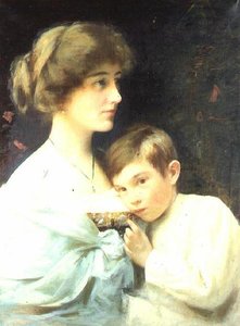 Een Portret van Marian Harford en Haar Zoon Stuart door Alexander M. Rossi
