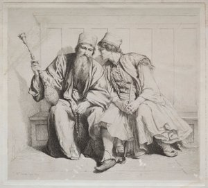 Jonge Griekse Man in Gesprek met een Priester door Alexander Munro