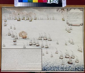 De Zeeslag bij Tendra (in de Zwarte Zee) op 8 en 9 september 1790