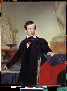Portret van de schilder en architect Alexander Briullov (1798-1877). door Alexander Pavlovich Briullov