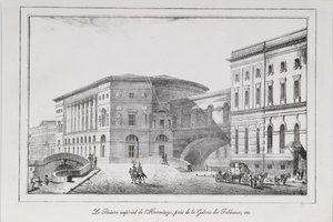 Het Hermitage Theater in Sint-Petersburg Serie Zichten van Sint-Petersburg, 1820s door Alexander Pluchart