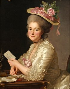 Portret van Marie Emilie Cuivilliers, née Boucher, 1779 door Alexander Roslin