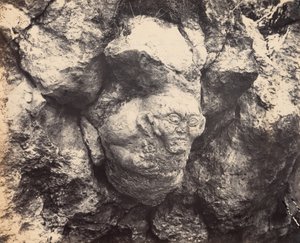 Gigantisch hoofd in massief gesteente, onlangs ontdekt bij Smyrna aan de ingang van een grot,1866 (foto) door Alexander Sandor Svoboda