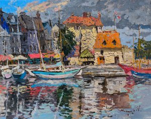 De kleurrijke haven van Honfleur