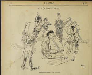 La paix sino-japonaise, Position interessante. Les interesses. Uit: Le Rire, 11 mei 1895 door Alexander Stuart Boyd