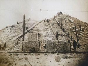 Voorbereiding van de plaats voor de bouw van het Paleis van de Sovjets door Alexander Timofeevich Lebedev