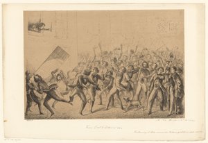 Feestvierende studenten begroeten hun idool Franz Liszt door Alexander Ver Huell (signed by artist)
